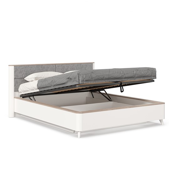Двуспальная кровать Стефания 1600 с подъемным механизмом ЛД 413.140, Дуб Маувелла PR/Белый в Перми - изображение 2