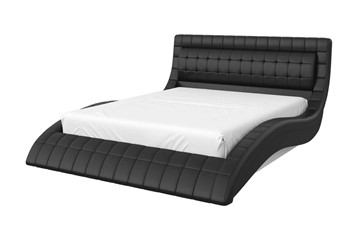 Кровать спальная Виргиния 160х200 (кожзам черный) с основанием в Соликамске