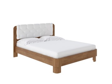 Спальная кровать Wood Home 1 180х200, Антик сосна/Экокожа Белый в Перми