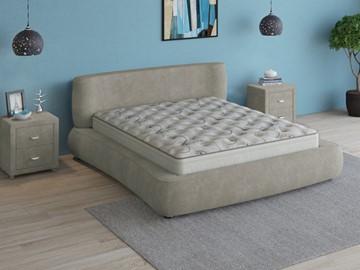 Кровать 2-спальная Zephyr 160х200, (Велсофт Серый) в Перми
