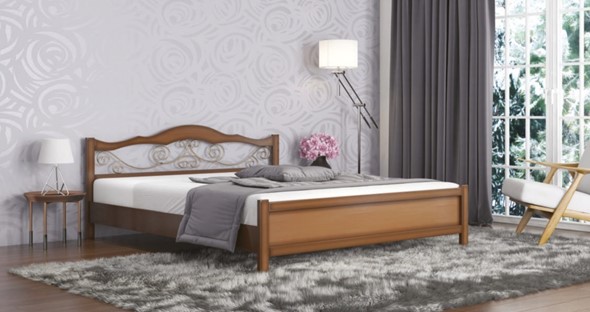 Спальная кровать Ковка 140*195 с основанием в Перми - изображение