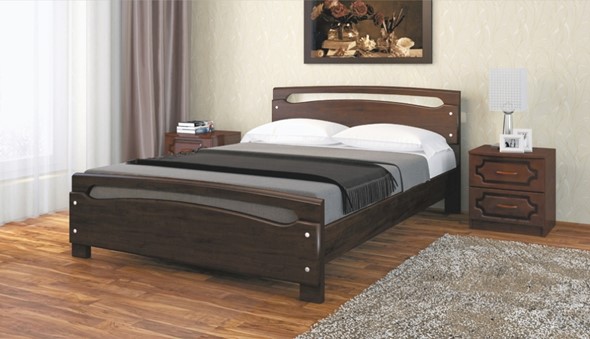 Кровать в спальню Камелия-2 (Дуб Коньян) 160х200 в Перми - изображение
