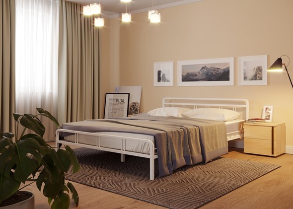 Кровать 2-х спальная Леон, 1600, белый в Березниках - изображение