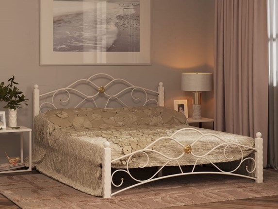 Спальная кровать Гарда 3, 160х200, белая в Соликамске - изображение