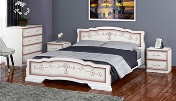 Двуспальная кровать Карина-6 (Дуб Молочный) 180х200 в Перми