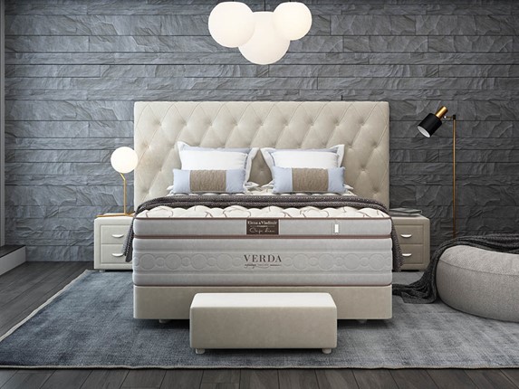 Кровать Luxe/Podium M 160х200, Флок (Велсофт Бежевый) в Перми - изображение