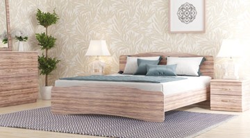 Двуспальная кровать СВ-Стиль Лира, 160х200 с основанием, сонома в Перми