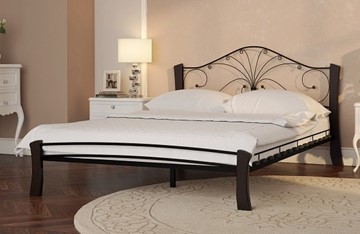 Кровать полуторная Фортуна 4 Лайт, 1400, черный/шоколад в Кунгуре