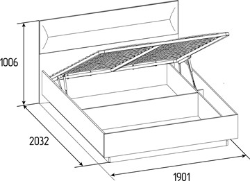 Кровать с подъемным механизмом Neo 306 Люкс (1800) в Перми - предосмотр 4