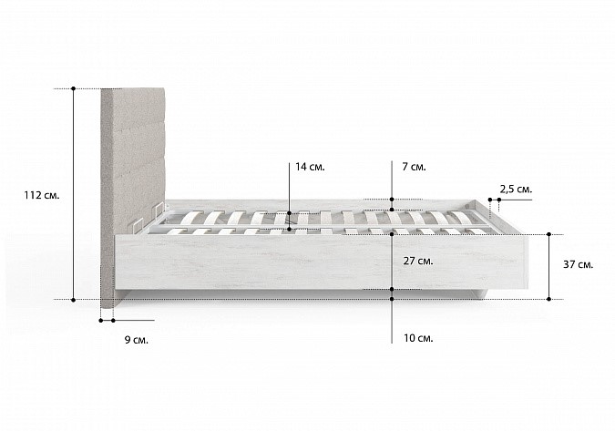 Двуспальная кровать Luiza (ясмунд) 180х200 с основанием в Перми - изображение 3