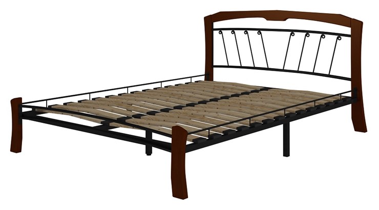 Кровать Муза 4 Лайт, 1400, черный/махагон в Перми - изображение 1
