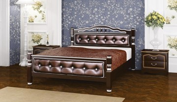 Односпальная кровать Карина-11 (Орех Темный, обивка бриллиант) 120х200 в Перми