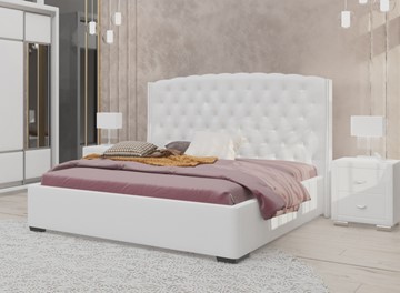 Спальная кровать Dario Slim 180x200, Экокожа (Белый) в Перми