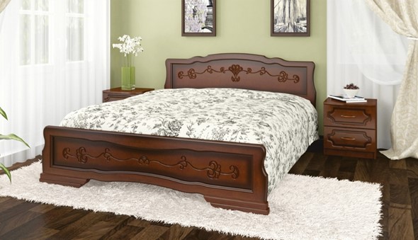 Двуспальная кровать Карина-6 тахта (Орех) 160х200 в Перми - изображение
