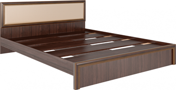 Двуспальная кровать Беатрис М09 с мягким изголовьем (Орех Гепланкт) в Березниках
