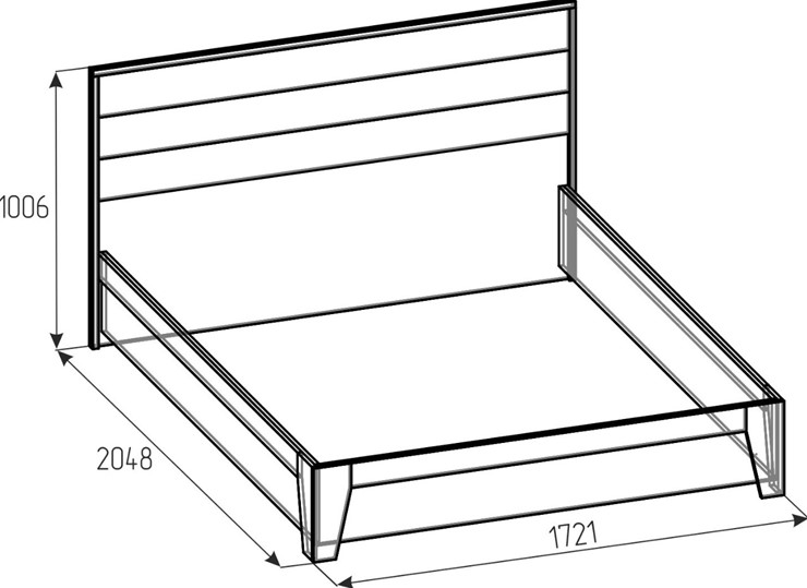 Двуспальная кровать Айрис 307 1600 с гибкими ламелями металл, Белый-Дуб золотистый в Перми - изображение 5