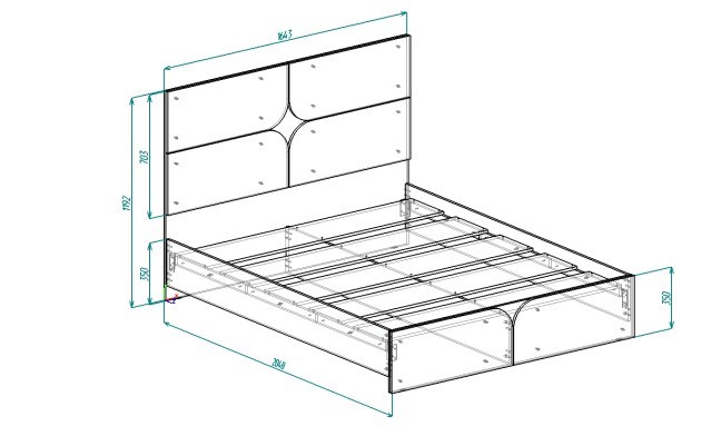 Кровать двуспальная Монро КР-001 в Перми - изображение 1