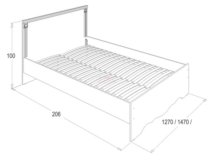 Кровать 2-спальная Ольга 1Н 1600 в Перми - изображение 1