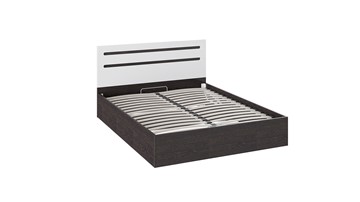 Двуспальная кровать с подъемным механизмом Фьюжн ТД-260.01.04 (Белый глянец, Венге Линум) в Березниках