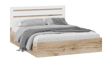 Двуспальная кровать с подъемным механизмом Фьюжн ТД-260.01.04 (Дуб Делано, Белый глянец) в Перми