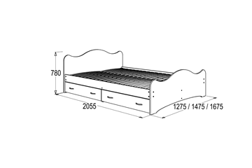 Кровать 6 с ящиками, 90х200 Венге/Млечный дуб с основанием в Перми - предосмотр 1