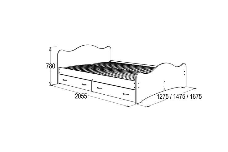 Кровать 1-спальная 6 с ящиками, 80х200 Венге/Млечный дуб с основанием в Перми - изображение 1