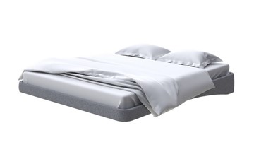 Кровать двуспальная парящая 160х200, Искусственная шерсть (Лама Темно-серый) в Перми