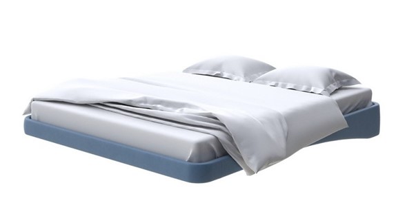 Кровать двуспальная парящая 160х200, Микрофибра (Diva Синий) в Перми - изображение