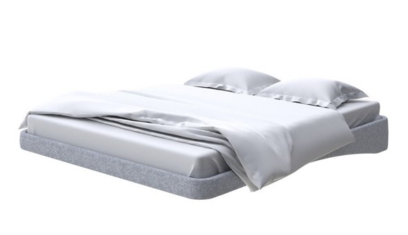 Парящая кровать 2-спальная 160х200, Рогожка (Levis 83 Светло-Серый) в Перми - изображение