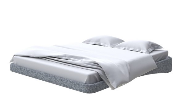 Кровать двуспальная парящая 160х200, Рогожка (Levis 85 Серый) в Перми - изображение