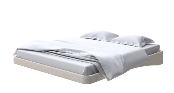 Кровать парящая 160х200, Рогожка (Savana Milk) в Перми - изображение
