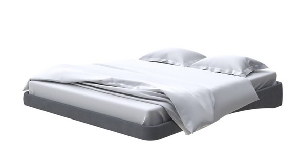 Кровать двуспальная парящая 160х200, Рогожка (Тетра Графит) в Перми - изображение