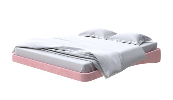 Парящая кровать 2-спальная 160х200, Велюр (Casa Жемчужно-розовый) в Перми - изображение