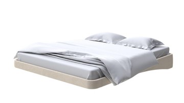 Парящая кровать 2-спальная 160х200, Велюр (Ultra Песочный) в Березниках