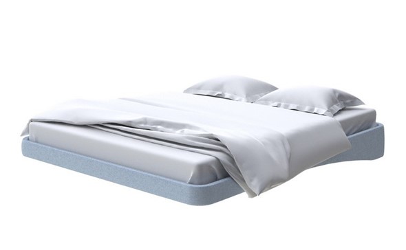 Парящая кровать 160х200, Велюр (Scandi Cotton 21 Китайский Голубой) в Перми - изображение