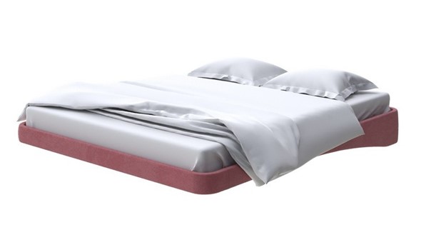 Кровать парящая 160х200, Велюр (Ultra Багряный) в Перми - изображение