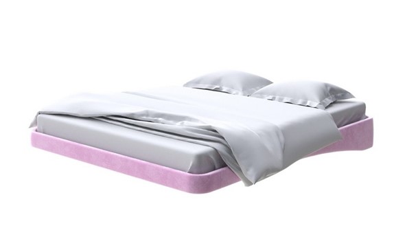 Кровать двуспальная парящая 200х200, Велюр (Лофти Сиреневый) в Березниках - изображение