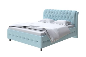 Полутороспальная кровать Como (Veda) 4 140х200, Велюр (Scandi Cotton 20 Голубой Лед) в Березниках