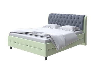 Кровать Como (Veda) 4 160х200, Экокожа (Зеленое яблоко/Темно-синий) в Перми