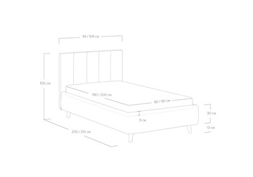 Кровать с подъемным механизмом Alma 90х200 в Перми - предосмотр 4