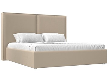 Двуспальная кровать с механизмом Аура 160, Бежевый (Экокожа) в Перми