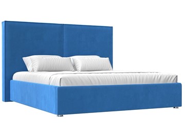 Двуспальная кровать с механизмом Аура 160, Голубой (Велюр) в Перми