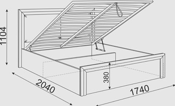 Кровать с механизмом двуспальная Глэдис М32 (Шимо светлый/Белый текстурный) в Перми - предосмотр 2