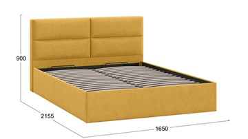 Двуспальная кровать с механизмом Глосс Тип 1 (Микровелюр Wellmart Yellow) в Соликамске - предосмотр 1