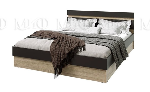 Кровать с механизмом 2-спальная Ким, Графит софт, сонома 160 в Перми - изображение
