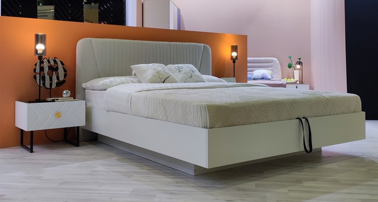 Кровать с механизмом 2х-спальная Марсель-11 (Белый, ткань Catania white) 1600 в Перми - изображение 4