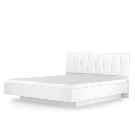 Кровать с механизмом 1.5-спальная Марсель-7 (Белый, экокожа polo белая) 1400 в Перми - изображение