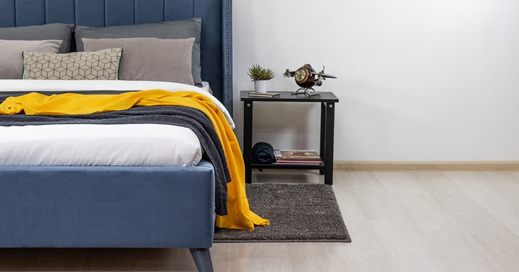 Кровать с механизмом 2-спальная Мелисса 160,арт. Тори 83 велюр (серо-синий) + кроватное дно в Перми - изображение 4
