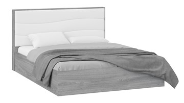 Кровать с мягким изголовьем Миранда тип 1 (Дуб Гамильтон/Белый глянец) в Соликамске