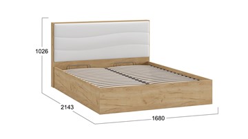 Кровать с механизмом двуспальная Миранда тип 1 (Дуб крафт золотой/Белый глянец) в Соликамске - предосмотр 1